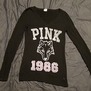 💎3for15 Victoria's secret pink long sleeve wolf